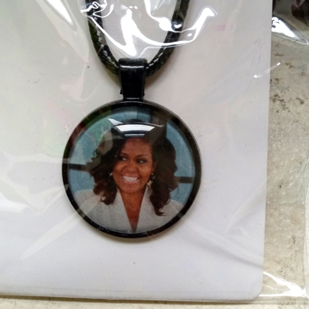 Michelle Obama Inspired Glass Pendant Necklace